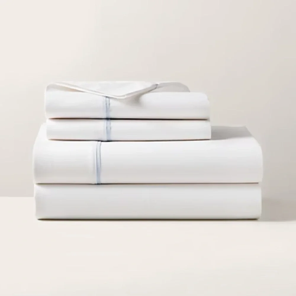 Ralph Lauren NWT Organic Cotton Palmer‎ Twin Flat Sheet Sky Blue
